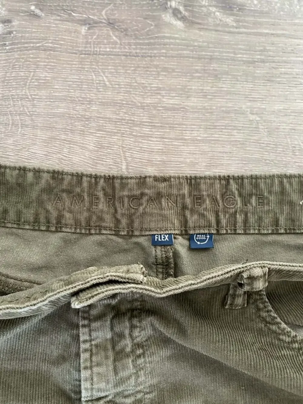 American Eagle Flex Real Good Olive Green Corduroy Pants Men's Size 36x34